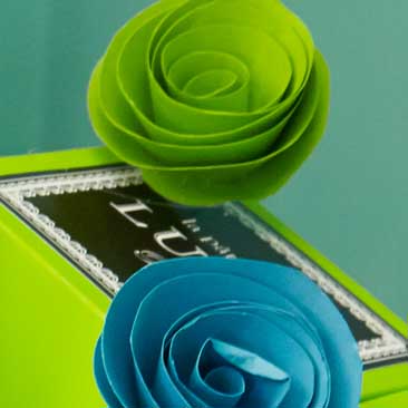 Green detail of paper flowers from a travel company's celebration, Boston Event Planner, Boston Event Planning, Boston Event Stylist, Boston Event Styling